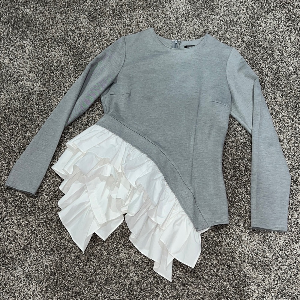 Vici Asymmetrical Ruffle Top Size Small